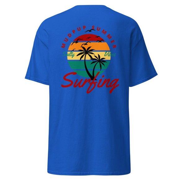 MUDPUPs Summer Surfing T-Shirt - Salty Vibes - Retro Graphic Tee - Gift for Surf - Picture 8 of 11